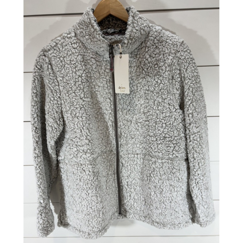 Dylan Frosty Tipped Pile Quarter Zip Stadium Pullover Size M Sherpa Jacket NWT